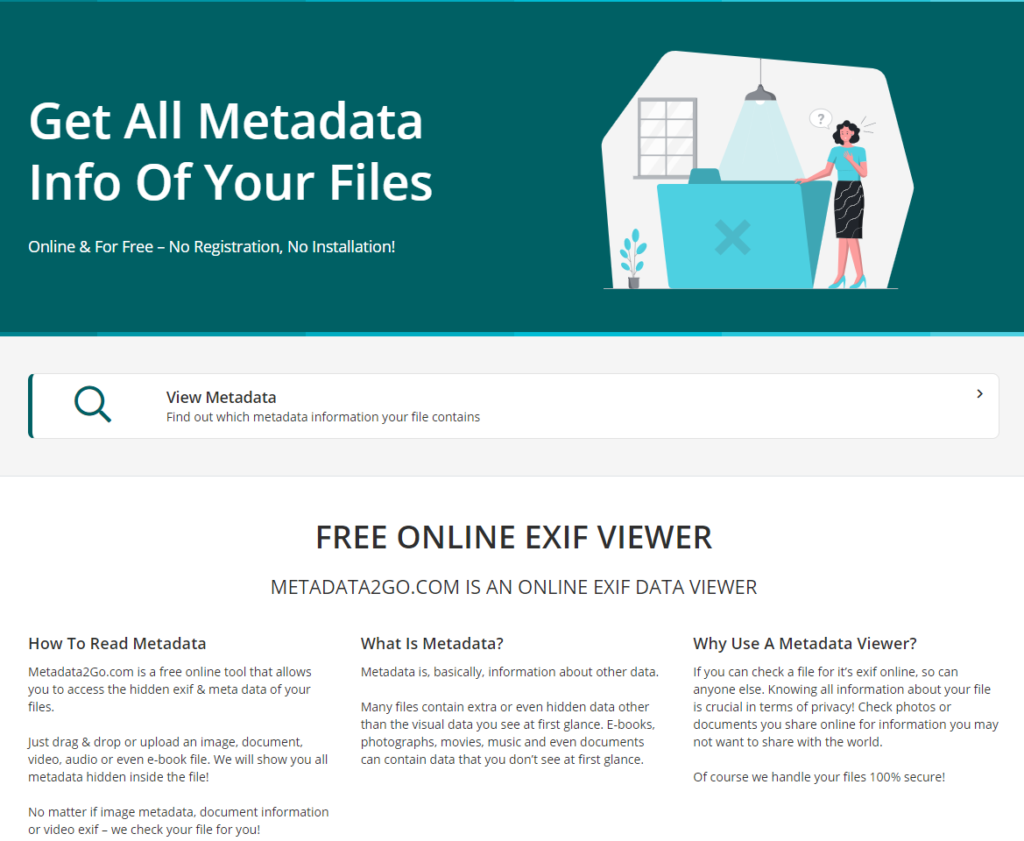 Metadata2go to program do odczytywania danych meta i exif z pliku
